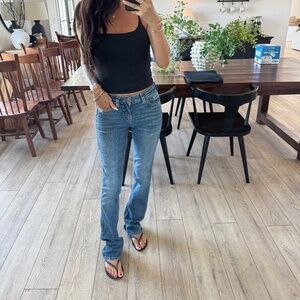 Silver Jeans Womens W26/L35 Blue Avery Slim Boot Stretch Denim Western Casual